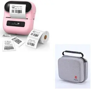 Phomemo M220 Label Maker + with 1 Case, 3.14 Inch Bluetooth Thermal Label Printer for Barcode, Address, Labeling, Mailing, File Folder Label, Easy to Use, Support Smartphone, Tablet&PC
