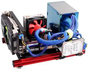 Open Frame Chassis, DIY Mini Open Aluminum Alloy Frame ITX Motherboard PC Computer Case, Support ATX Ordinary Large Power Provide