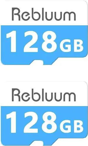 Rebluum Micro 128GB SD Card 2PK for Security Cameras, Read 90MB/sec, Write 25MB/sec, Memory Card for RB-3PT1/RB-3PT1-2PACK Solar Security Cameras Indoor Outdoor, Action Camera, Dash Camera (128G-2PCS)
