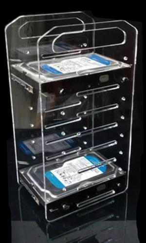DIY Acrylic Transparent Hard Drive Rack, 3.5 Inch Desktop Clear Acrylic Hard Drive Stand DIY Hard Drive Stand (8 Layers)