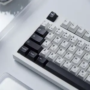 133 Keys Japanese Keycap Cherry Profile Dye Sub PBT Black and White Keycaps Set Fit for 61/64/87/104/108 Cherry Mx Switches Mechanical Keyboard