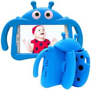 Tading Kids Case for Samsung Galaxy Tab A7 Lite [Ladybug Design], 3D Cartoon Soft EVA Foam Shockproof Handle Stand Cover for Samsung Galaxy Tab A7 Lite 8.7" Tablet (SM-T225/T220) for Kids Boys - Blue