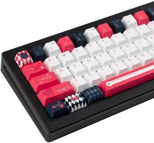 TIMSEKER 130 Keys Red and Black Keycaps, Abrasion and Oil Resistant PBT Material Custom Keycaps Set, Cherry Profile 5-Side Dye Sub Keycaps, Thick Cherry MX Keycaps for ANSI Mechanical Gaming Keyboard