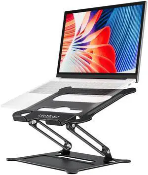 Urmust Laptop Notebook Stand Holder Adjustable Laptop Stand Portable Computer Riser Compatible with MacBook Air Pro HP Dell XPS Lenovo All Laptops 10-15.6"(Black)