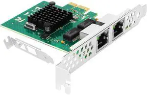 Vogzone 1Gb PCI-E NIC Network Card for Broadcom BCM5720-2P,10Mb/100Mb/1GbE Copper Dual RJ45 Ports, with Broadcom BCM5720 Chip,1GbE PCI Express 2.0 X1 Ethernet Adapter Support Windows/Linux/VMware
