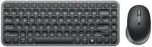 Bluetooth Keyboard and Mouse, Vssoplor Compact Multi-Device Wireless Keyboard Mouse Combo Set for Business and Travel, 2.4G+Bluetooth Portable Keyboard for Laptop iPad Tablet-Black Gray