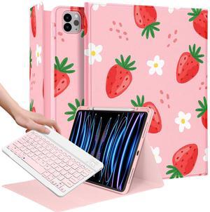 Wazzasoft for iPad Air 13 inch Case 2024 M2, for iPad Pro 12.9'' Case with Keyboard Pencil Holder Folio Tablet Cover Women Girls Cute Checkered Plaid for Apple Air 11, Pro 12.9
