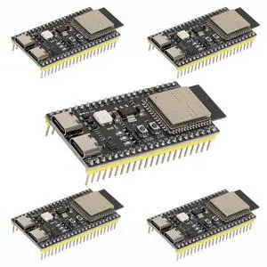 YEJMKJ 5pcs ESP32 S3 Development Board ESP32-S3-DevKitC-1-N16R8 WiFi and Bluetooth MCU Module Dual Type-C ESP32-S3-WROOM-1 Core Microcontroller Processor Integrated Wi-Fi and BLE Functions