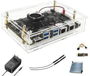 youyeetoo Banana Pi BPI-F3 Acrylic Developer Kit - 16GB RAM, 128GB ROM - Industrial Grade RISC-V SBC, 2.0 TOPs AI, 2xGbE Ethernet, 4xUSB 3.0, PCIe M.2, HDMI, Dual MIPI-CSI Camera, Linux OS