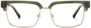 Zeelool Retro Rectangle Half-frame Blue Light Blocking Glasses for Men TV Phone Computer Gaming Glasses Gerena ZJGX374608-02 Green