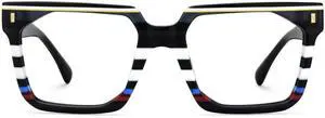 Zeelool Stylish Rectangle Blue Light Blocking Glasses for women/Men TV Phone Computer Gaming Glasses Laguer ZJGA872500-01 Black