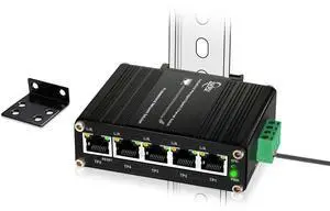 Mini Managed Industrial 5-Port Gigabit Ethernet Switch 5×10/100/1000BASE-T RJ45 Switch Support Web Management,QoS,Vlan Din Rail /Wall Mount Easy Smart Managed Network Switch