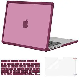 MOSISO Compatible with MacBook Pro 14 inch Case 2025-2021 M5 M4 M3 M2 M1 A3434 A3112 A3185 A3401 A2918 A2992 A2779 A2442, Heavy Duty TPU Bumper Hard Case&Keyboard Skin&Screen Film, Wine Red