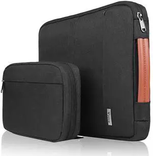 Voova Laptop Sleeve Case 15.6 Inch Compatible with MacBook Air 15 M2/M3/M4, MacBook Pro 15/16, 15-16" Hp Lenovo Dell Acer Asus, 2 in 1 Waterproof Computer Bag with Detachable Accessory Pouch, Black