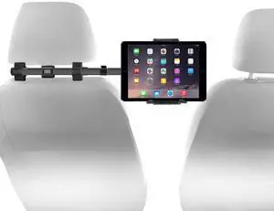 Macally Tablet Holder for Car Headrest - Adjustable iPad Headrest Mount for Car - Super Secure Car iPad Holder Backseat Kids - Fits All 4.7-12.9" Back Seat Devices (iPad Pro/Air/Mini, Nintendo Switch)