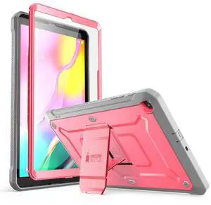 SUPCASE for Galaxy Tab A 10.1 Case with Screen Protector (Unicorn Beetle Pro), [Built-in Stand] Full-Body Rugged Heavy Duty Protective Tablet Cover for Samsung Galaxy Tab A 10.1 (2019), Pink