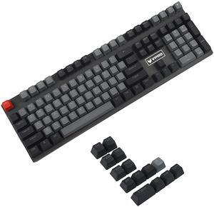 YMDK Double Shot 122 Dyed PBT Shine Through OEM Profile Keycap Rainbow Carbon Sunset Backlit Keycaps for MX Switches Mechanical Keyboard(Only Keycap) (Dolch 122 Key)