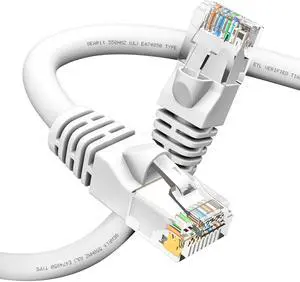 GEARit Cat 6 Ethernet Cable (1-Pack 100 Feet) Cat6 Network Patch, 10Gbps, RJ45, Snagless Cord, Gold-Plated Connectors, Internet for PC, TV, Tablet, Router, Printer, Servers, IT Data Center - White GEARit Cat 6 Ethernet Cable (1-Pack 100 Feet) Cat6 Network Patch, 10Gbps, RJ45, Snagless Cord, Gold-Plated Connectors, Internet for PC, TV, Tablet, Router, Printer, Servers, IT Data Center - White