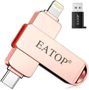 EATOP 512GB Flash Drive Intended for iPhone iPad, Memory Stick Storage for Photos and Videos Backup, Compatible with iPhone iPad Android PC, Plug and Play, No Application Required (Rose Gold)