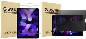 ProCase 2 Pack iPad Air 5/Air 4/iPad Pro 11 Screen Protector Bundle with 4-Way Privacy Screen Protector for 10.9" iPad Air 5 2022/iPad Air 4 2020/iPad Pro 11" 3rd Gen 2021/2nd Gen 2020/1st Gen 2018