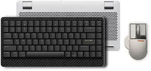 LOFREE Edge Low Profile Mechanical Keyboard with Mouse,75% Rechargeable Bluetooth and Wired Connection for Window,Mac OS/POM Switches 2.0, Carbon Fiber Top Case, Mg Alloy Bottom Case (Metallic Silver)