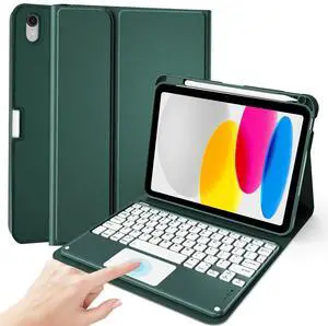 ProCase for iPad 11th / 10th Generation Case with Keyboard, Magnetically Detachable Wireless Keyboard with Multi-Touch Trackpad for iPad (A16) 2025 /10th Gen 2022 -Green