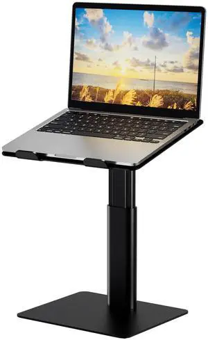 BESIGN LSX6 Computer Holder Stand, Ergonomic Adjustable Notebook Riser for Standing Work, Compatible with Air, Pro, Dell, HP, Lenovo More 10-14" Laptops, Black