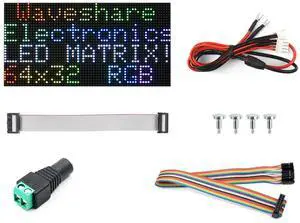 Waveshare RGB Full-Color LED Matrix Panel, 2.5mm Pitch, 64x32 Pixels, Adjustable Brightness, Compatible with Raspberry Pi 5/4B/3B/Zero/Zero W/Zero 2W/Pico/Pico W/Pico WH