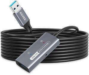 AGVEE 50ft / 15m USB 3.0 Active Extension Cable, USB3.0 Male to Female Extender Repeater Ultra Extra Long Signal Booster Cord for 2.5" 3.5" Hard Drive, Flash Driver, Mouse Keyboard, Printer, Gray