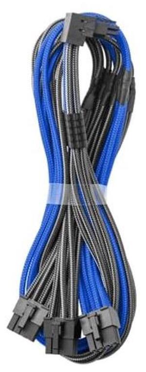 CableMod RT-Series Pro ModMesh Sleeved 12V-2x6 12VHPWR 90deg StealthSense PCIe Cable for ASUS/Seasonic/Phanteks - Variant A (Black + Blue, 16-pin to Triple 8-pin, 60cm)