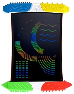 Boogie Board Scribble n' Play Reusable Kids' Drawing Board Includes LCD Doodle Board with Color Burst, Easy Erase Button, 4 Texture Drawing Styluses for Kids Ages 4+