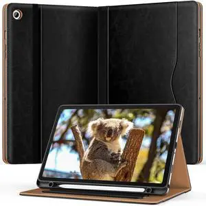OKP Case for Samsug Galaxy Tab A9+ Plus 11 inch 2024(SM-X210/X216/X218), PU Leather Folio Cover with Multi-Angle Stand//Pen Holder, Auto Wake/Sleep Case for Galaxy A9+ 11" Tablet (Black)