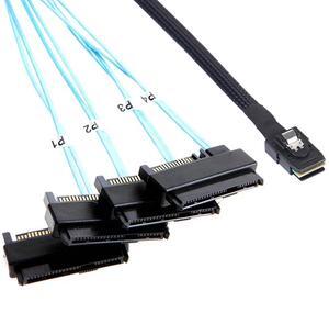ADCAUDX 2Pack Mini-SAS to SAS-Cable: 0.5M SFF-8087 to SAS-SFF-8087 to SFF-8482 x4 with SATA Power Adapter-Cable (1.6FT)