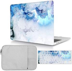 Case Compatible with MacBook Pro 15 inch 2019 2018 2017 2016 Release A1990 A1707, Plastic Protective Hard Cover & Keyboard Cover & Sleeve for MacBook Pro 15,4 with Touch Bar - Blue Cloud