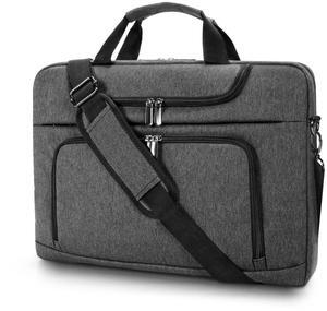 BERTASCHE Laptop Bag 17.3 inch for Men, Laptop Case Computer Bag for Work Business Trip Laptop Carrying Case w/Shoulder Strap Grey
