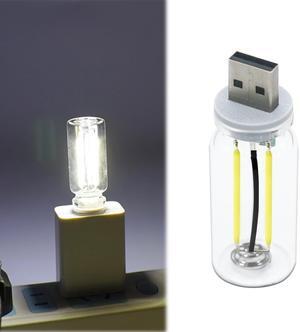 3 Pack USB LED Car Interior Atmosphere Light, Plug-in USB Automotive Ambient Lighting Retro Lamps, Retro Ceramic LED Glass Bottle Nightlight for Car, Bedroom - Touch Control (White Light)