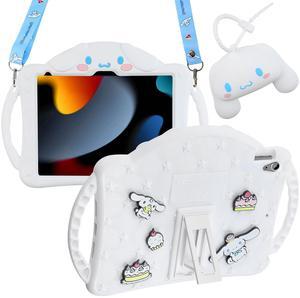 Beszeith for iPad 10th Generation Case, iPad 10.9 Case with Mini Wallet, Shoulder Straps Handle, Cartoon Silicone Tablet Cover Kids Girls