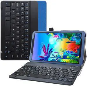 Bige for LG G Pad 5 10.1 Keyboard Case,Slim Stand PU Leather Cover with Romovable Keyboard for 10.1" LG G Pad 5 10.1 T600 Tablet(2019),Blue