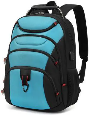 Boavan Laptop Backpack for men, 15.6 inch Laptop Bag with USB Port, Waterproof Travel Work Backpack Purse, Anti-Theft Teacher Nurse Doctor Casual Bookbags Office Business backpack,Sky Blue/Black