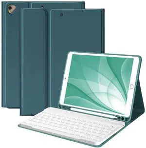BQSS Keyboard Case for ipad 10.2" 9th/8th/7th Gen,Wireless Magnetic Detachable Keyboard for iPad 9th/8th/7th, for iPad Air 3rd Gen Stand Tablet Cover Case with Built-in Pencil Holder(Dark Green)