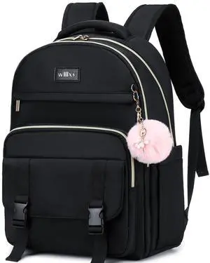 Caoroky knight Women Laptop Backpack 15.6 Inch Office Business Work Backpacks Purse Anti Theft Travel Back Pack School College Bookbag Nurse Teacher Learning Daypack Computer Rucksack,Black