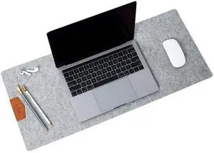 Felt Desk Pad 12x28 inch (30x70 cm), Anti Slip Wool Desk Mat, Non-Slip Felt Keyboard Mouse Pad, Large DeskMat, Grey DeskMat, Luxury Protective Office Mat, Water, Soil, Lining Resistant. Sleek Design
