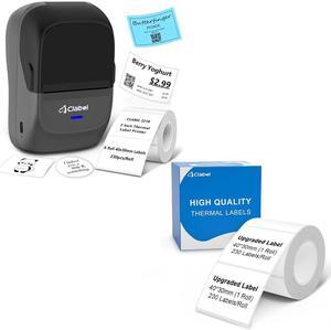 CLABEL Label Maker Machine with Tape 221B Inkless Label Printer Handheld Barcode Printer Compatible with Phone & PC for Retail School Office Organization Label Makers with APP Gray
