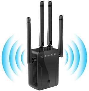 2023 WiFi Extender-1200Mbps Dual Band 2.4GHz and 5GHz WiFi Booster Covers Up to 9800 Sq ft.ft and 35 Devices WiFi Booster,WiFi Repeater Internet Booster,WiFi Extenders Signal Booster for Home(Black)