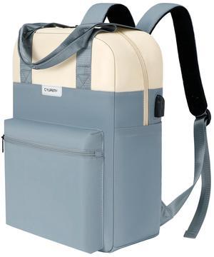 CYUREAY Laptop Backpack for Women Fashion Travel Backpacks 15.6 Inch Laptop Bag with USB Port Teacher Nurse Vintage Daypacks for Work,Light Blue...