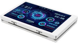 3.5in Computer Temp Monitor Full View Display Small Screen for AIDA64 PC CPU RAM Hard Disk Data Monitor (White)