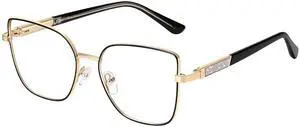 Dollger Blue Light Blocking Glasses for Women Trendy Oversized Computer Gaming Eyeglasses Cat Eye Metal Frame bluelight glasses Black