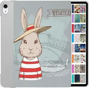 DuraSafe Cases for iPad Air 4th 5th 6th 2020 2022 2024 Gen Air 11 Printed A2588 A2589 A2591 MM9E3LL/A MM9N3LL/A MME23LL/A MM9C3LL/A MM9F3LL/A A2316 MYFQ2LL/A MYFM2LL/A MYFR2LL/A - Bunny Hat