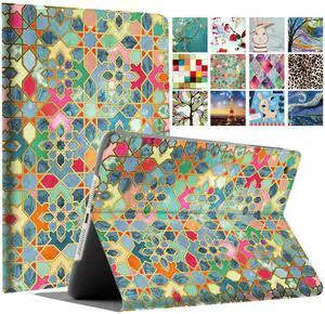 DuraSafe Cases for iPad 10.2 Inch 9 8 7 2021 2020 2019 [iPad 9th / 8th / 7th Gen ] A2197 A2270 A2602 Printed Folio Magnetic Smart Protective Sleek & Classic Design Cover - Damask