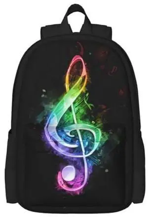 FeHuew Galaxy Music Note Backpacks Bookbag Shoulder Casual Daypack for 1-5th Grade Teens Girls